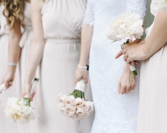 Bridesmaids celebrating